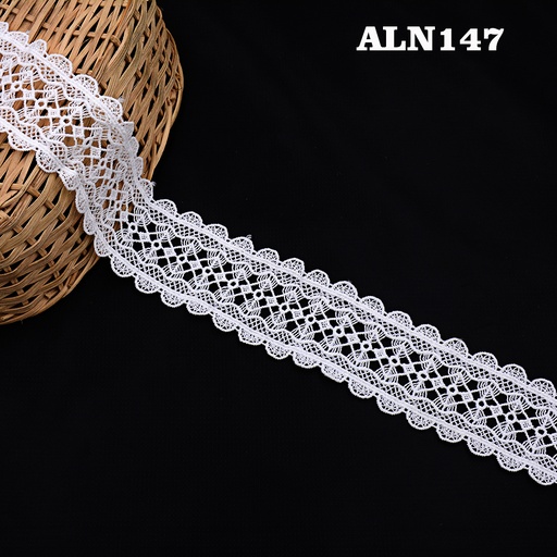 [ALN147-WHITE] Double Side Border Shuttle Lace