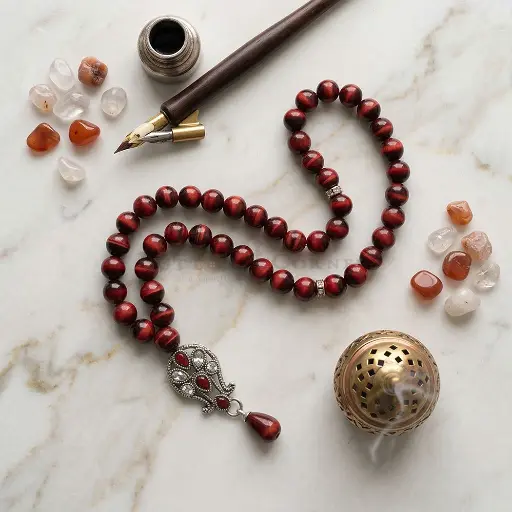 [MT100] 8mm Heartwood Red Modern Prayer Tasbih
