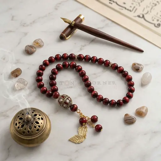 [MT101] 8mm Heartwood Red Modern Prayer Tasbih