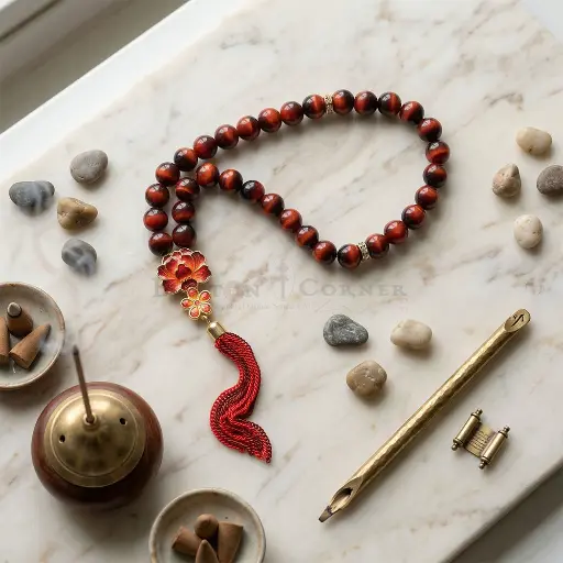 [MT103] 8mm Heartwood Red Beads Modern Prayer Tasbih