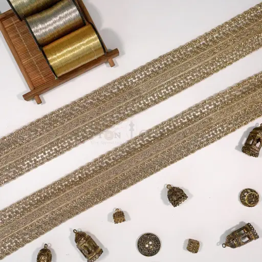 [GOTL816 GOLD] Fancy Metallic Yarn Gota Lace