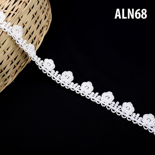 [ALN68-WHITE] One Side Border Shuttle Lace