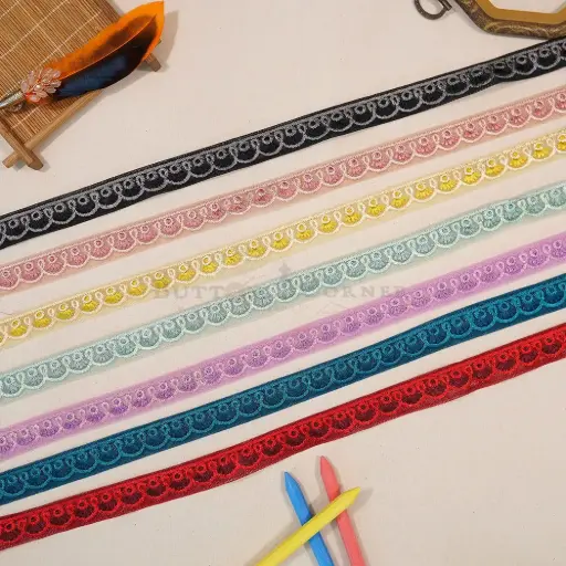 Embroidery Thread, Net Lace In Colour