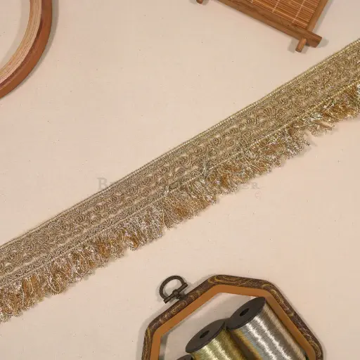 [KTL26/S4460 GOLD] Metallic Yarn, Lurex, Gota, Hanging Lace