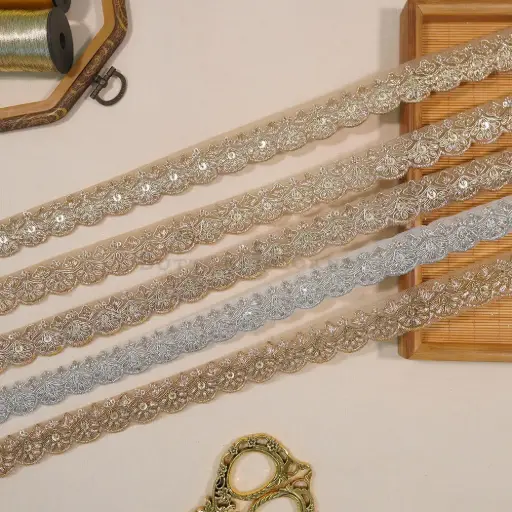 Fancy Metallic Yarn, Sequence Lace