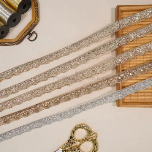 Fancy Metallic Yarn, Sequence Lace