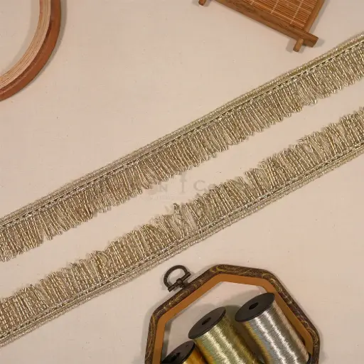 [KTL35/S4369 GOLD] Plastic Glass Beads, Gota, Hanging Lace