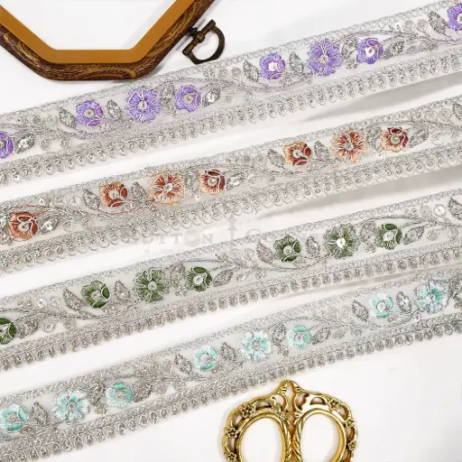 Metallic Yarn, Sequence, Net Lace