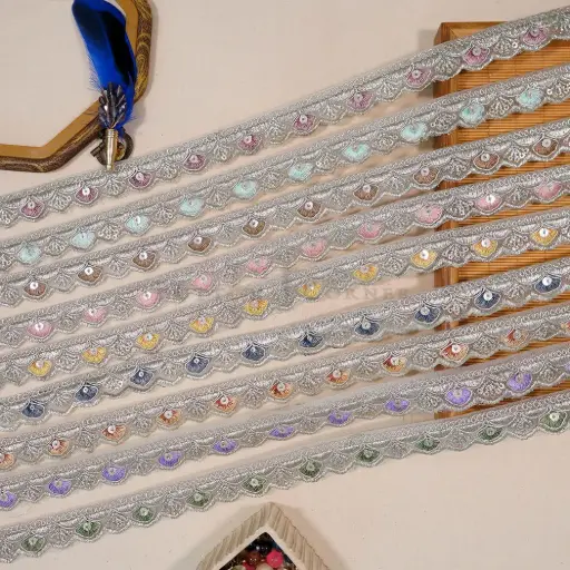 Metallic Yarn, Sequence, Net Lace