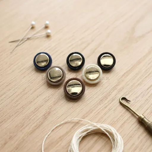 Gold Plated Smooth Surface Metal Button In Two Parts