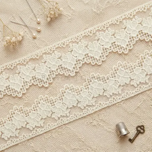 One Side Border Shuttle Net Lace