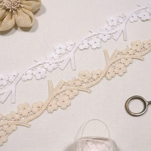 Floral Cutwork Design Shuttle Lace