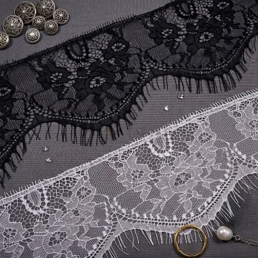 Scalloped Style Eyelash French Chantilly Lace