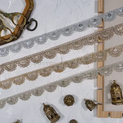 Metallic Yarn, Sequence, Scallop Lace