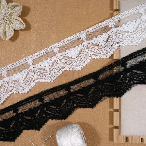 One Side Border Net Scallop Lace