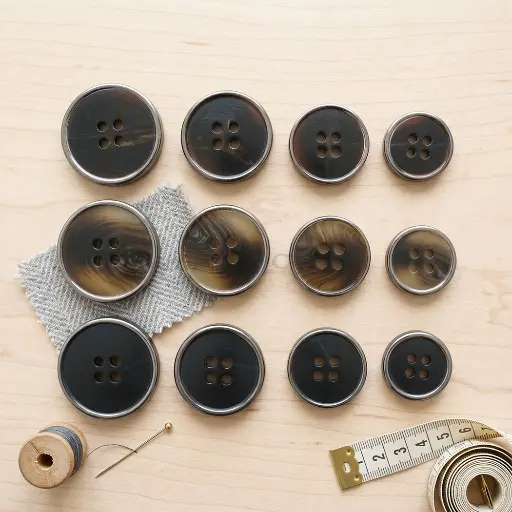 Classic Design, Shiny Edges, Polyester Rod Suiting Button NZ-146