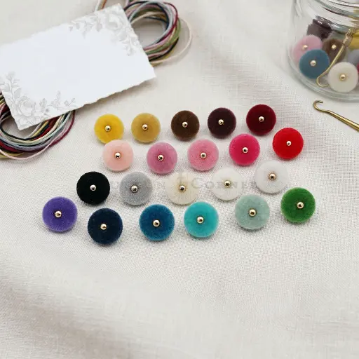 Velvet Flocked Shank Button