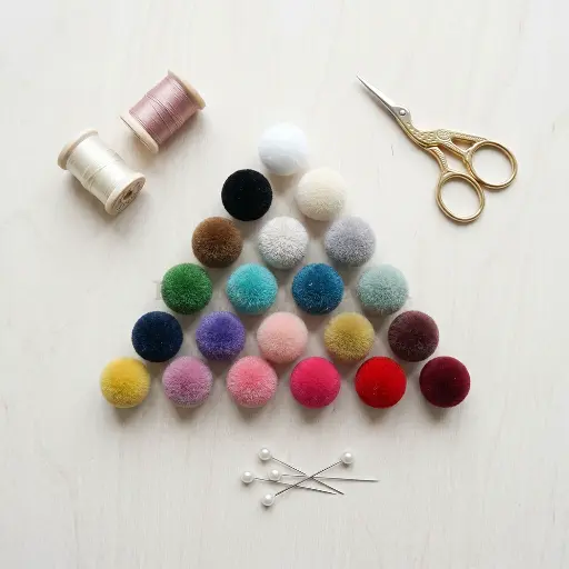 Velvet Flocked Round Shank Button