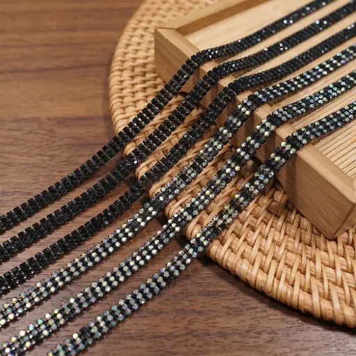 Crystal Three Row Fancy Chain