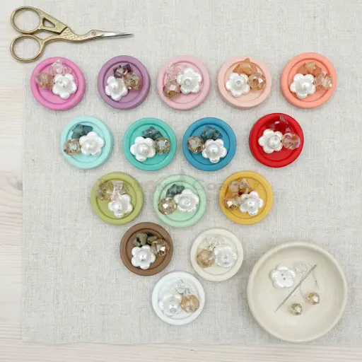 Beaded Cluster-Style Jewelled Decorative Button