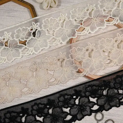 One Side Border Organza Lace