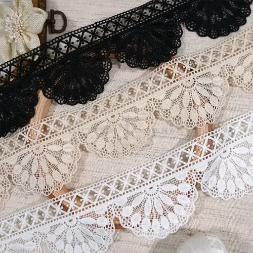 One Side Border Shuttle Lace
