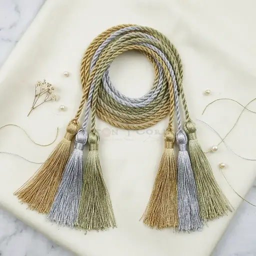 Metallic Yarn Twister Tassel Cord
