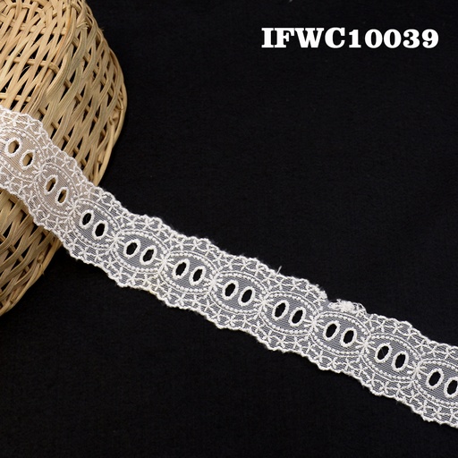 [IFWC10039-WHITE] Double Side Border Net Lace