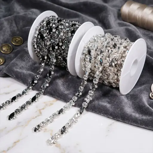 Marquise and Oval Link Rhinestone Fancy Chain