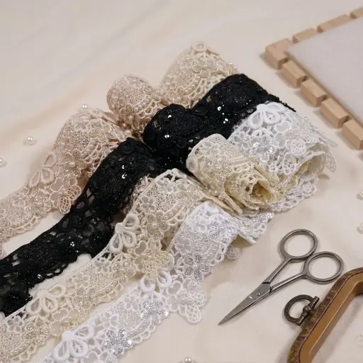 Pearl, Sequence, Shuttle, Organza, Fancy Lace 