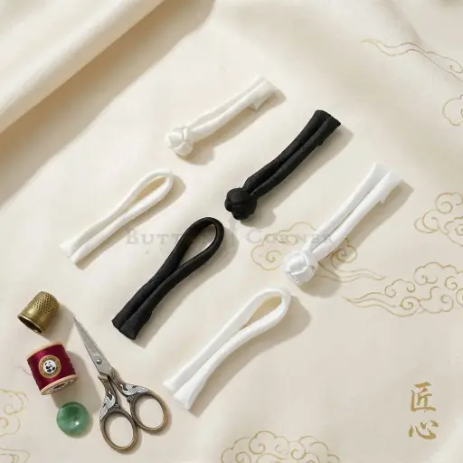 Stem Style Chinese Traditional Satin Frog Button