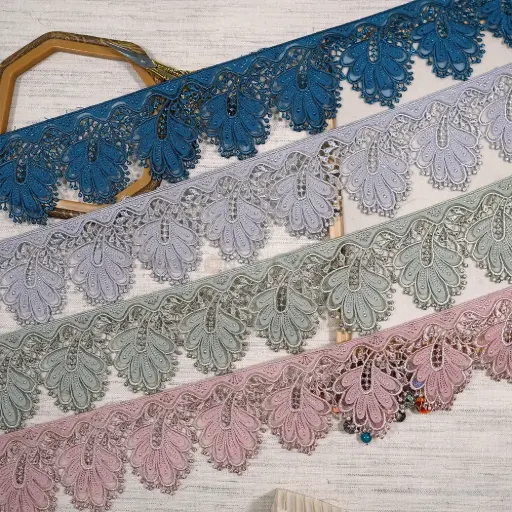 Blossom Design, Embroidery Thread, Metallic Yarn, Net Lace