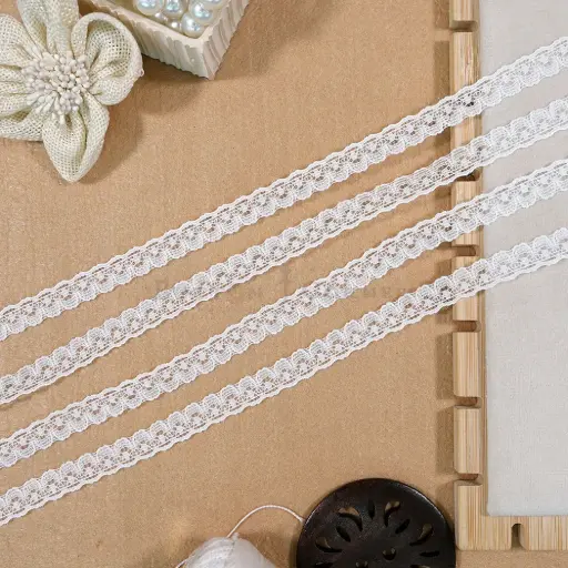 [NL281 WHITE] One Side Border Net Lace