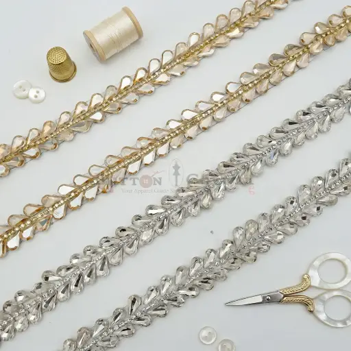 Stick-On Fancy Kundan Lace