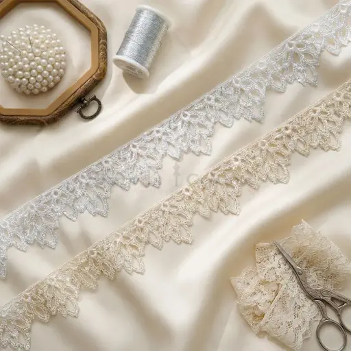 One Side Border Sequence Shuttle Lace