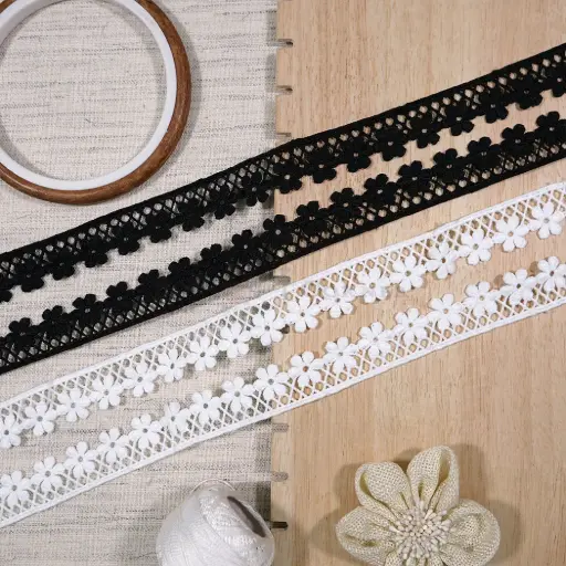 One Side Border Shuttle Lace