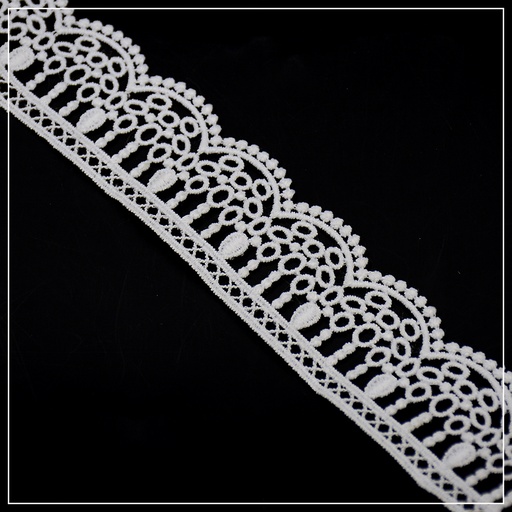 [AF18180-WHITE] One Side Border Shuttle Lace