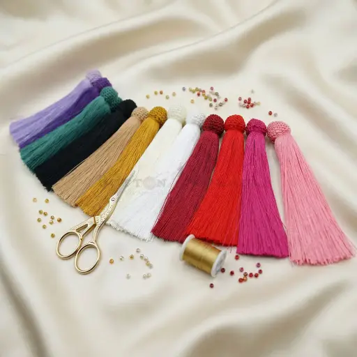 Flowy Finish Crochet Head Silky Tassel