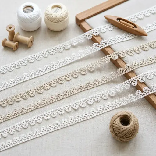 One Side Border Shuttle Lace