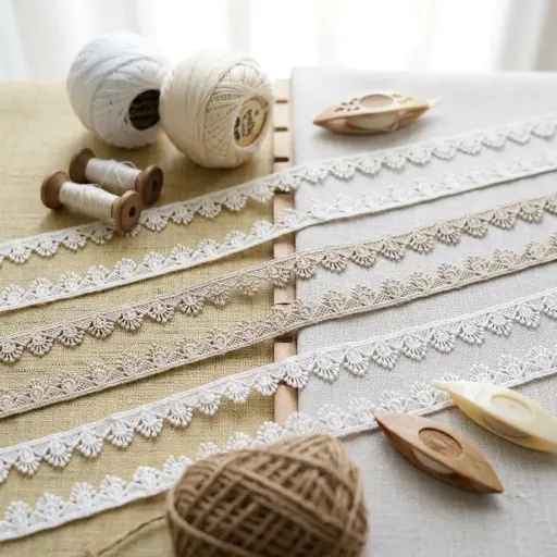 One Side Border Shuttle Lace