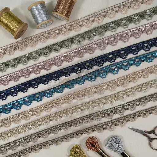 Embroidery Thread Metallic Yarn Sequence Lace