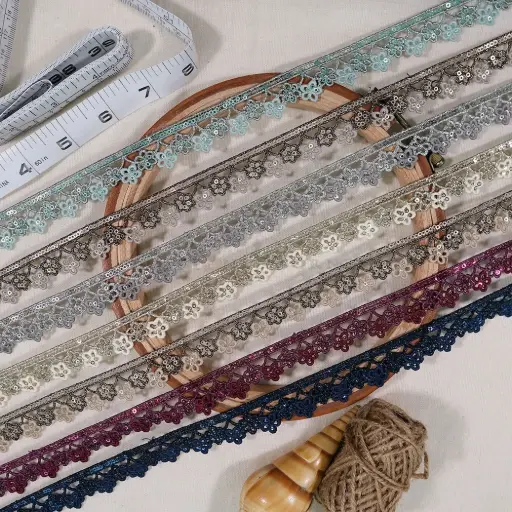 Embroidery Thread Metallic Yarn Sequence Lace