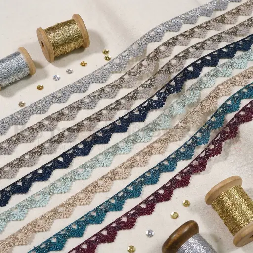 Embroidery Thread Metallic Yarn Sequence Lace