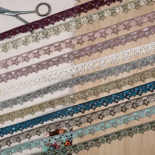 Embroidery Thread Metallic Yarn Sequence Lace