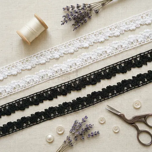 One Side Border Shuttle Lace