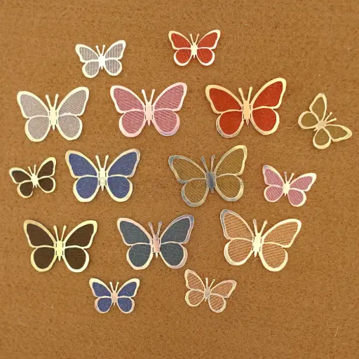 Lase Cut UV Design Lovely Organza Butterfly