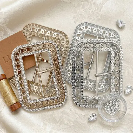 Luxury Fashion Diamante Big Trench Rectangular Buckle