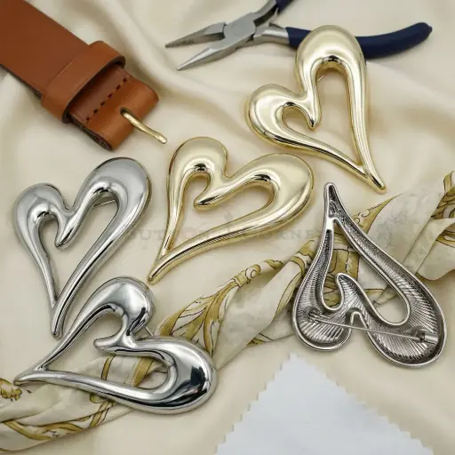 Slightly Asymmetrical Beautiful Heart Shape Brooch