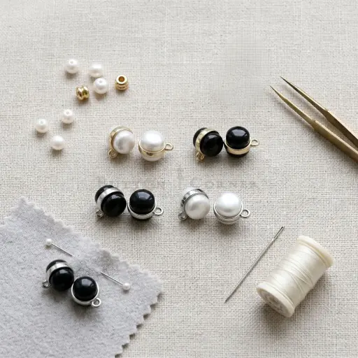 Classic Pearl-Style Dual-Side Capsule Shape Button 