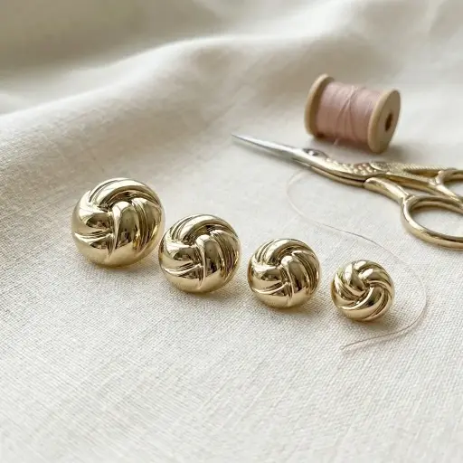 Circular Shape Swirling Design Metal Suitting Button
